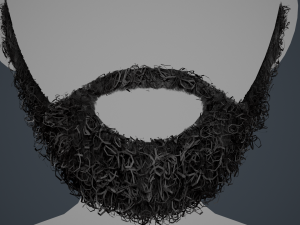 Facial Hair Cards Style 7 - Full Curly Beard Model 3D