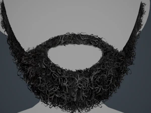 Facial Hair Cards Style 7 - Full Curly Beard 3D Model