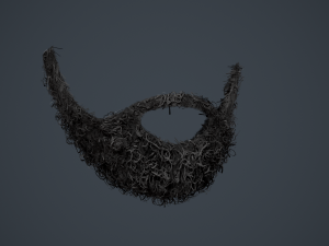 Facial Hair Cards Style 7 - Full Curly Beard Model 3D