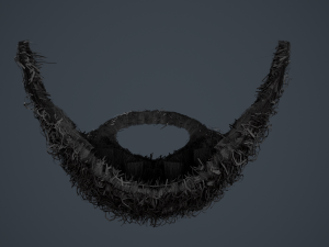 Facial Hair Cards Style 7 - Full Curly Beard Model 3D