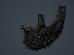 Facial Hair Cards Style 7 - Full Curly Beard 3D Model