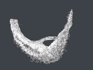 Facial Hair Cards Style 7 - Full Curly Beard 3D Model