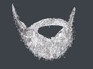 Facial Hair Cards Style 7 - Full Curly Beard Model 3D