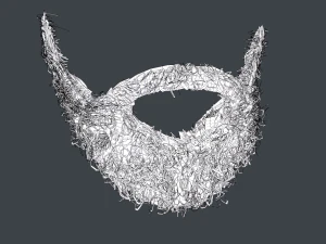 Facial Hair Cards Style 7 - Full Curly Beard 3D Model