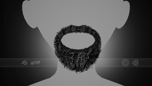 Facial Hair Cards Style 8 - Curly Circle Beard 3D मॉडल .c4d .max .obj .3ds .fbx .stl .blend 