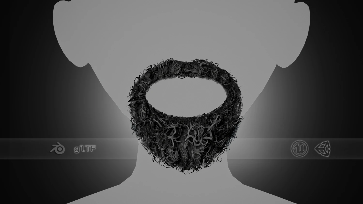 Facial Hair Cards Style 8 - Curly Circle Beard 3D Model .c4d .max .obj .3ds .fbx .stl .blend 