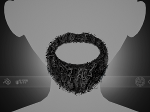 Facial Hair Cards Style 8 - Curly Circle Beard 3D Model