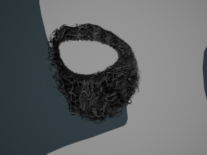 Facial Hair Cards Style 8 - Curly Circle Beard 3D मॉडल