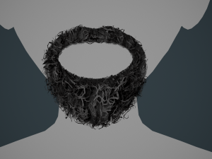 Facial Hair Cards Style 8 - Curly Circle Beard 3D मॉडल