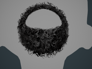 Facial Hair Cards Style 8 - Curly Circle Beard 3D मॉडल
