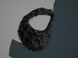 Facial Hair Cards Style 8 - Curly Circle Beard 3D मॉडल
