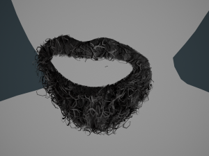 Facial Hair Cards Style 8 - Curly Circle Beard 3D मॉडल