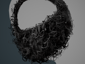 Facial Hair Cards Style 8 - Curly Circle Beard 3D मॉडल