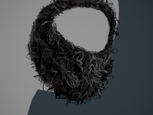Facial Hair Cards Style 8 - Curly Circle Beard 3D मॉडल