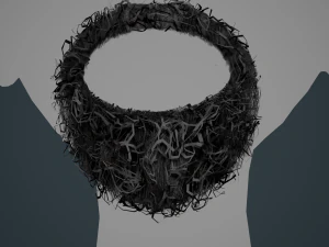 Facial Hair Cards Style 8 - Curly Circle Beard 3D Model