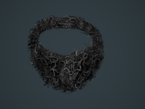 Facial Hair Cards Style 8 - Curly Circle Beard 3D मॉडल