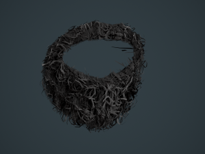 Facial Hair Cards Style 8 - Curly Circle Beard 3D मॉडल