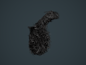 Facial Hair Cards Style 8 - Curly Circle Beard 3D मॉडल