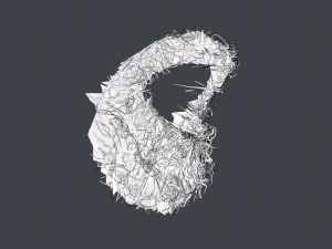 Facial Hair Cards Style 8 - Curly Circle Beard 3D मॉडल