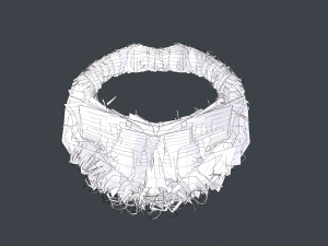 Facial Hair Cards Style 8 - Curly Circle Beard 3D मॉडल