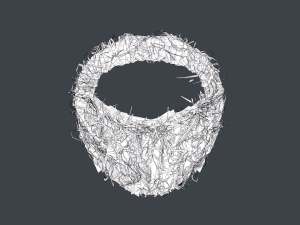 Facial Hair Cards Style 8 - Curly Circle Beard 3D मॉडल