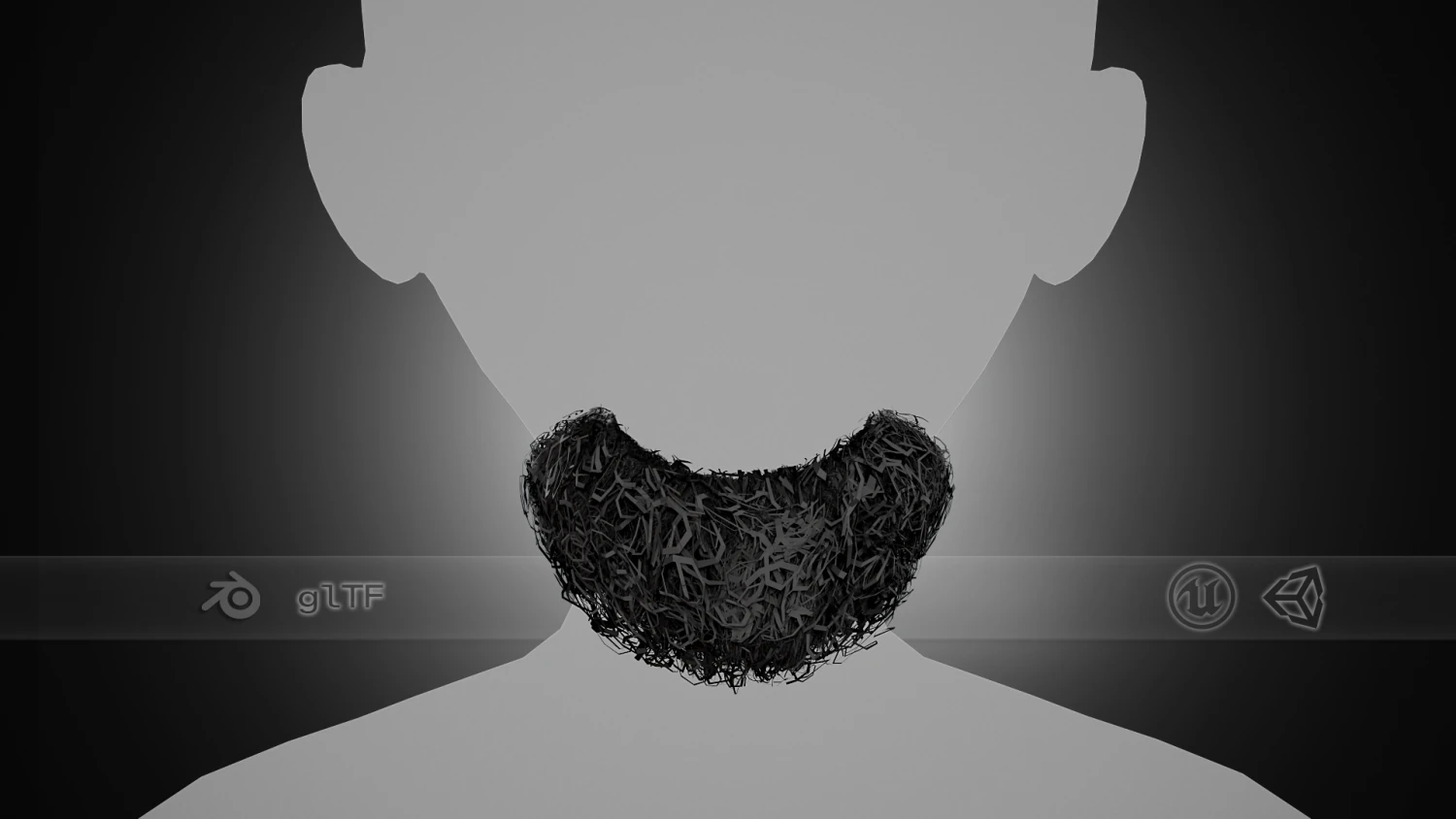 Carte per peli del viso Stile 9 - Barba con pizzetto riccio Modello 3D .c4d .max .obj .3ds .fbx .stl .blend 