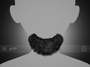 Cartes de poils du visage Style 9 &ndash; Barbiche boucl&eacute;e Modèle 3D