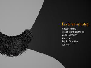 Facial Hair Cards Style 9 - Curly Goatee Beard Modelo 3D
