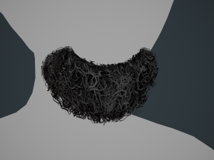 Facial Hair Cards Style 9 - Curly Goatee Beard Modelo 3D