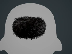 Carte per peli del viso Stile 9 - Barba con pizzetto riccio Modello 3D