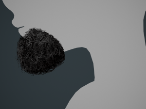 Facial Hair Cards Style 9 - Curly Goatee Beard Modelo 3D