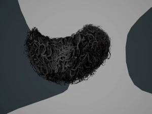Carte per peli del viso Stile 9 - Barba con pizzetto riccio Modello 3D