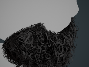 Facial Hair Cards Style 9 - Curly Goatee Beard Modelo 3D