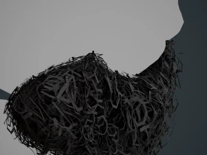 Carte per peli del viso Stile 9 - Barba con pizzetto riccio Modello 3D