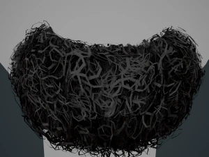 Carte per peli del viso Stile 9 - Barba con pizzetto riccio Modello 3D