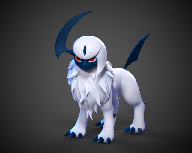 absole pokemon 3D Print Model .c4d .max .obj .3ds .fbx .stl .blend 