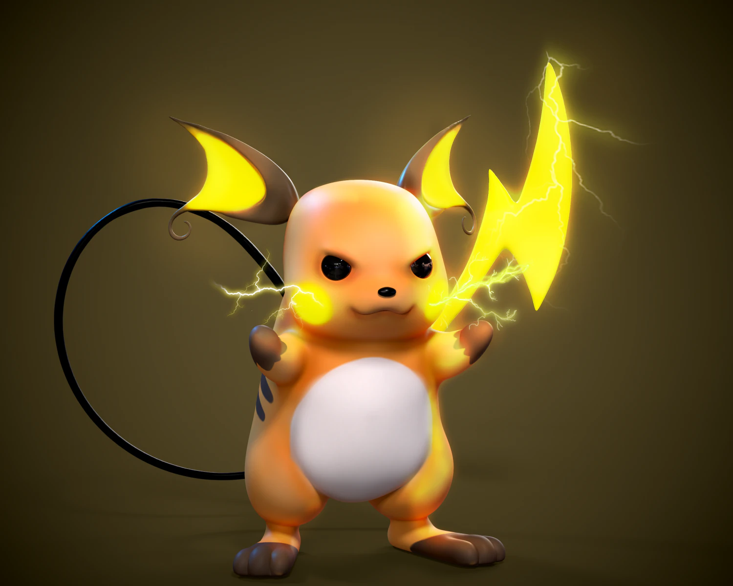 raichu pokemon 3D Print Model .c4d .max .obj .3ds .fbx .stl .blend