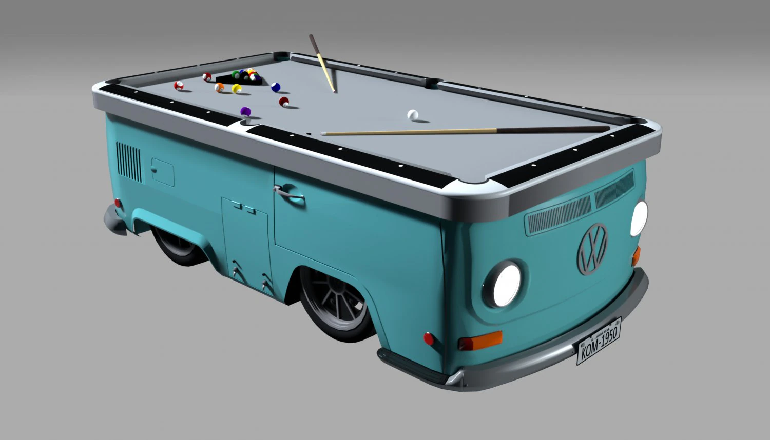 snooker table volkswagen kombi 3D Model .c4d .max .obj .3ds .fbx .stl .blend 