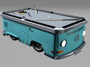 snooker table volkswagen kombi 3D Model