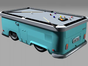 snooker table volkswagen kombi 3D Model