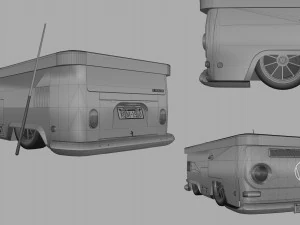 snooker table volkswagen kombi 3D Model