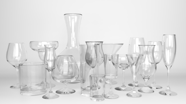set of glasses and decanter Model 3D .c4d .max .obj .3ds .fbx .stl .blend 