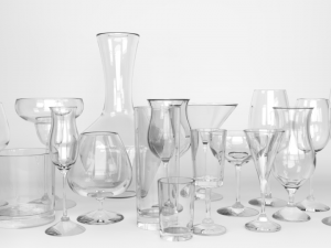 set of glasses and decanter Model 3D