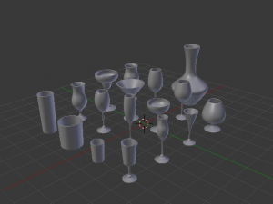 set of glasses and decanter Model 3D