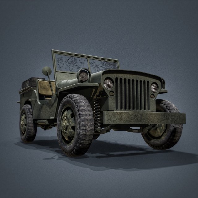 jeep willys 3D Model .c4d .max .obj .3ds .fbx .stl .blend 