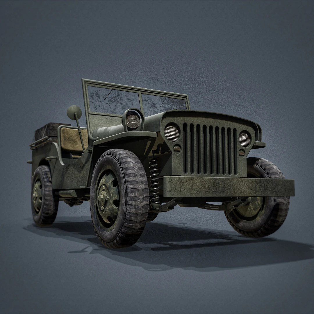 jeep willys 3D Model .c4d .max .obj .3ds .fbx .stl .blend 