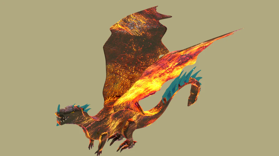 3d lava dragon 3D Model .c4d .max .obj .3ds .fbx .stl .blend