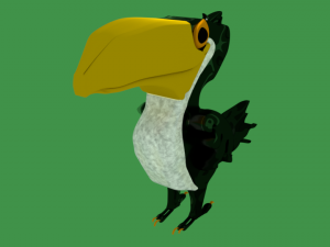 pelican cartoon 3d 3D Model