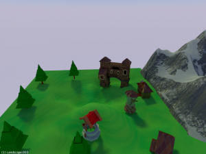 populated landscape lowpoly 3D Модель
