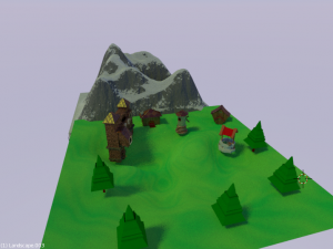 populated landscape lowpoly 3D Модель